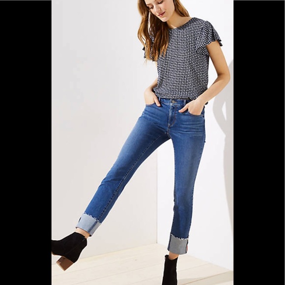 LOFT Pants - Loft Modern Straight Cuffed Jeans